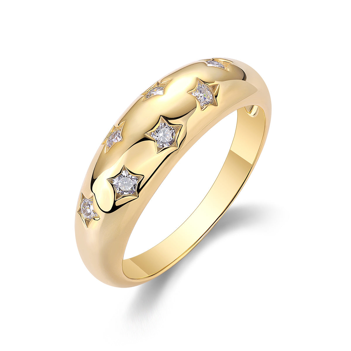 Trendy Diamond Moissanite Ring