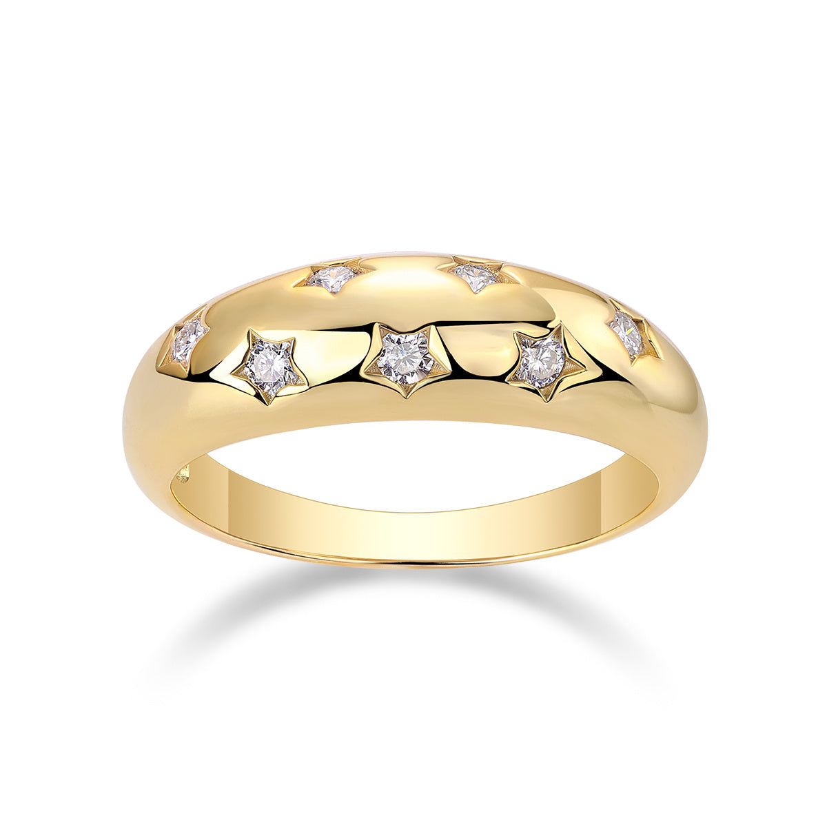 Trendy Diamond Moissanite Ring
