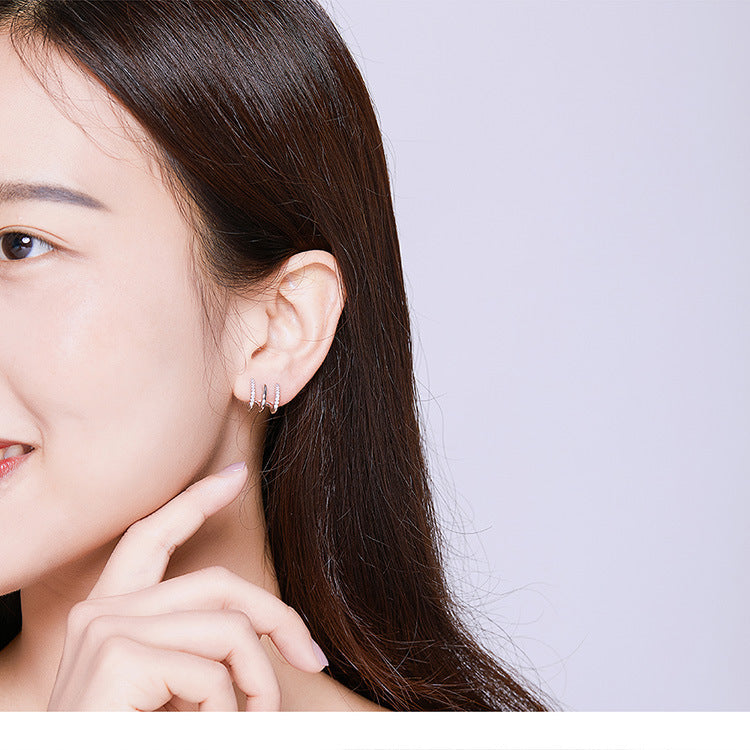 Three Layer 925 Heart Earrings