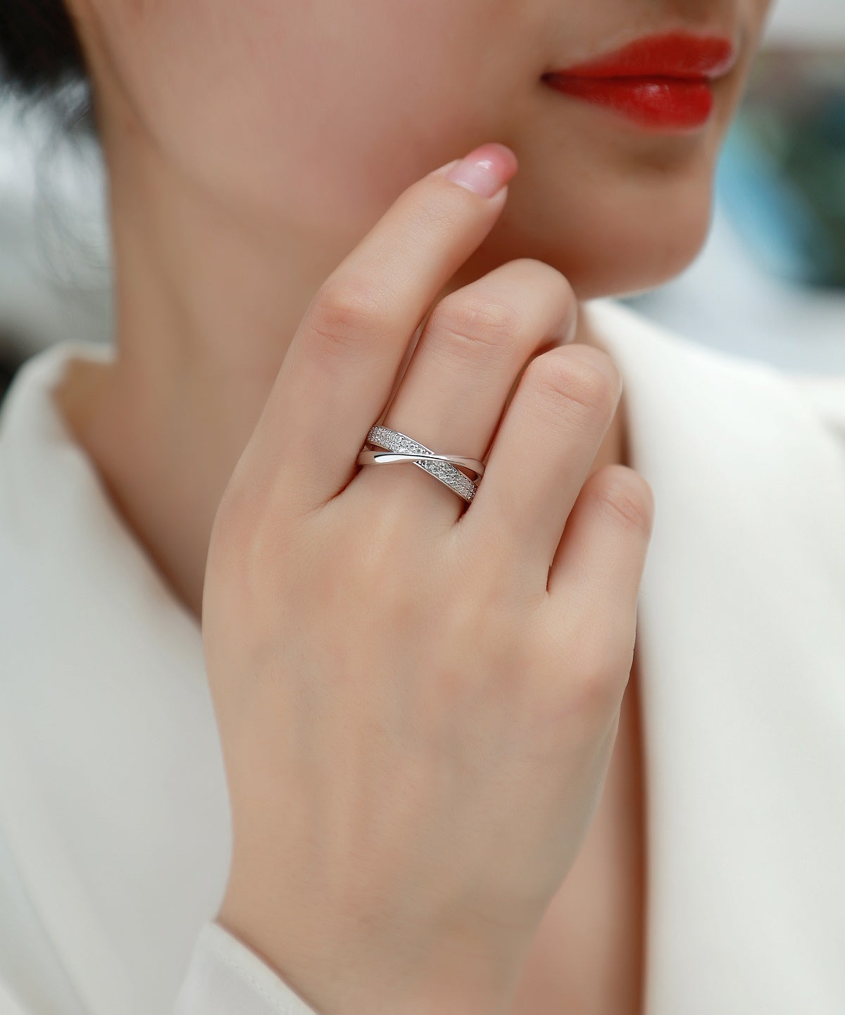 Wrap Around Diamond Moissanite Ring