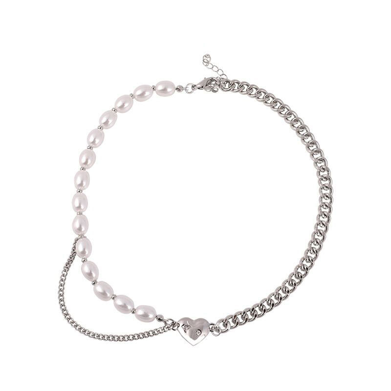 Pearl Heart Charm Necklace
