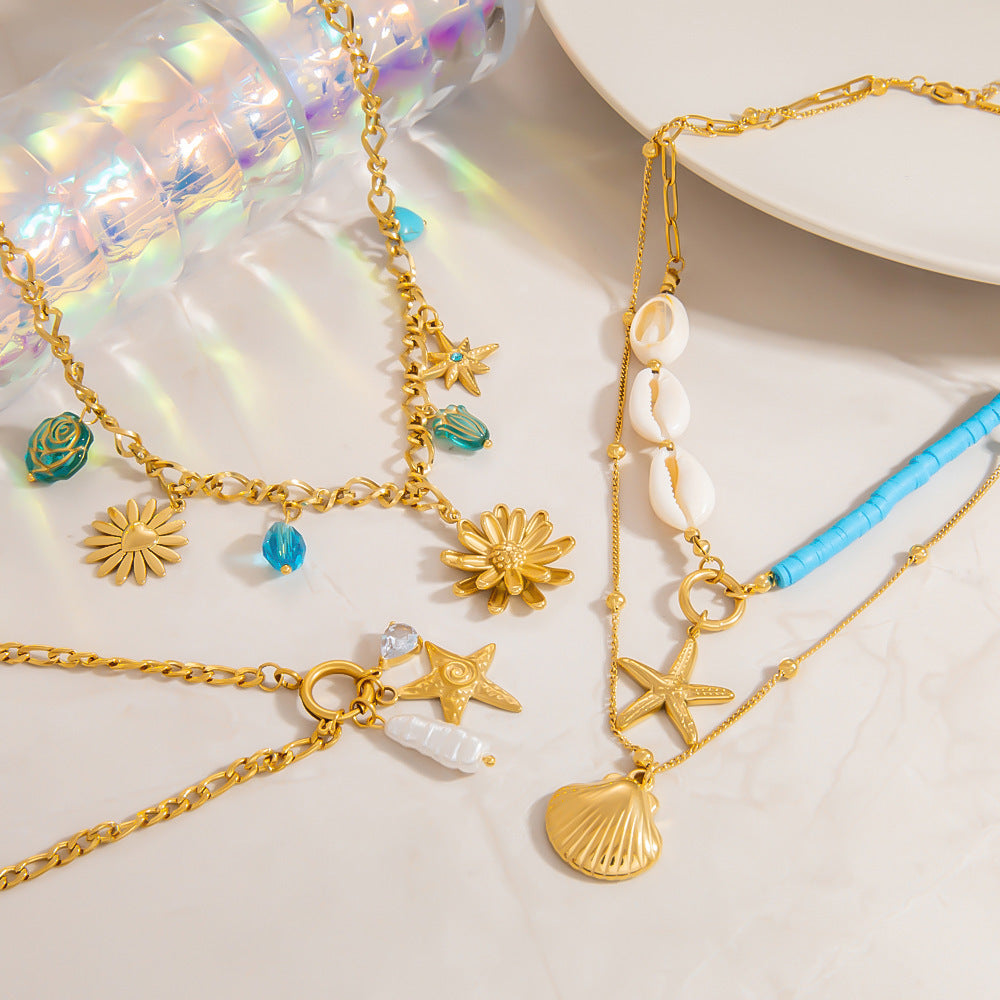 MYH Double-Layer Twin Pendant Necklaces multiple