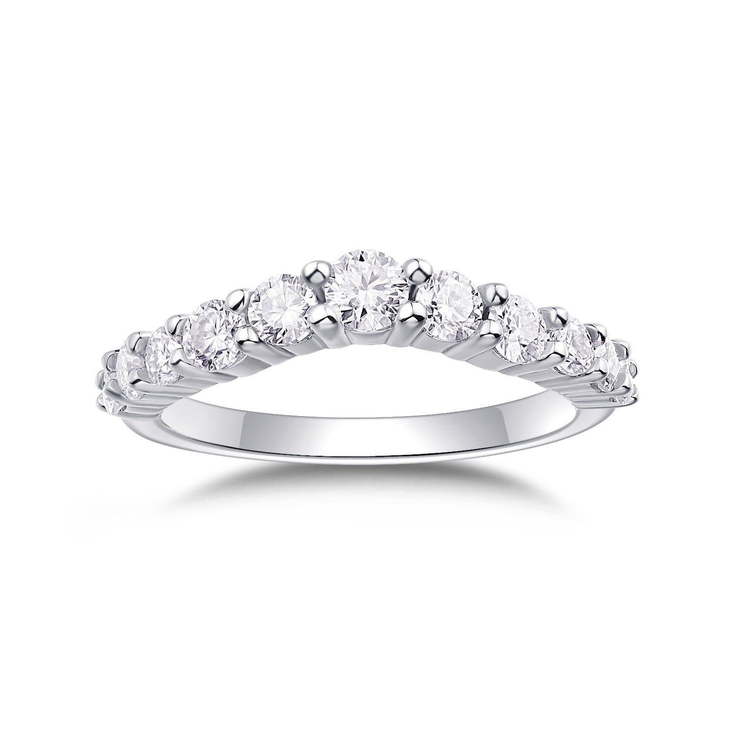 Crown Diamond Wedding Ring Luxury Moissanite