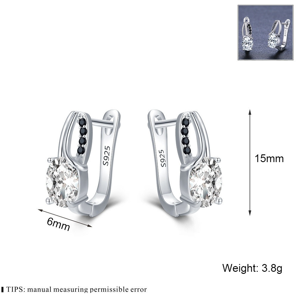 Zircon Rhinestone Stud Earrings Copper