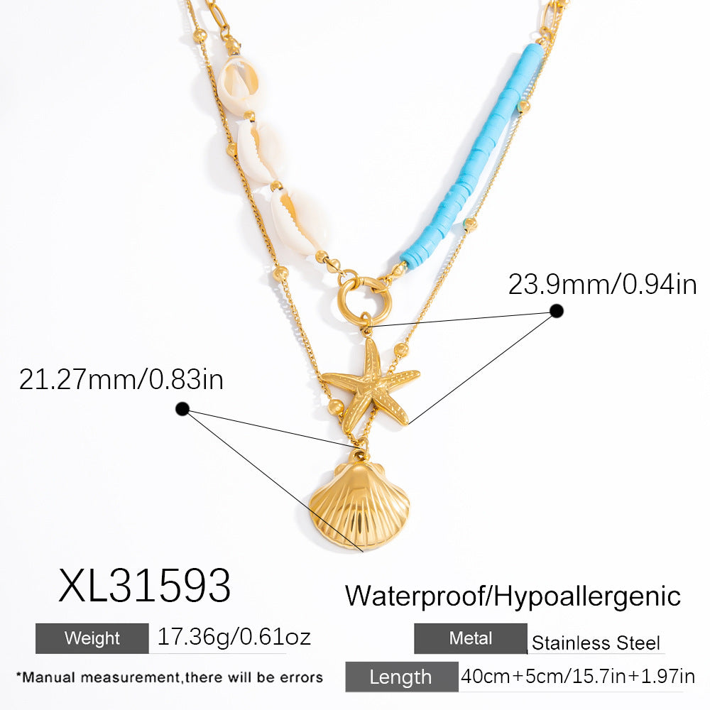 dimension of shell starfish necklace