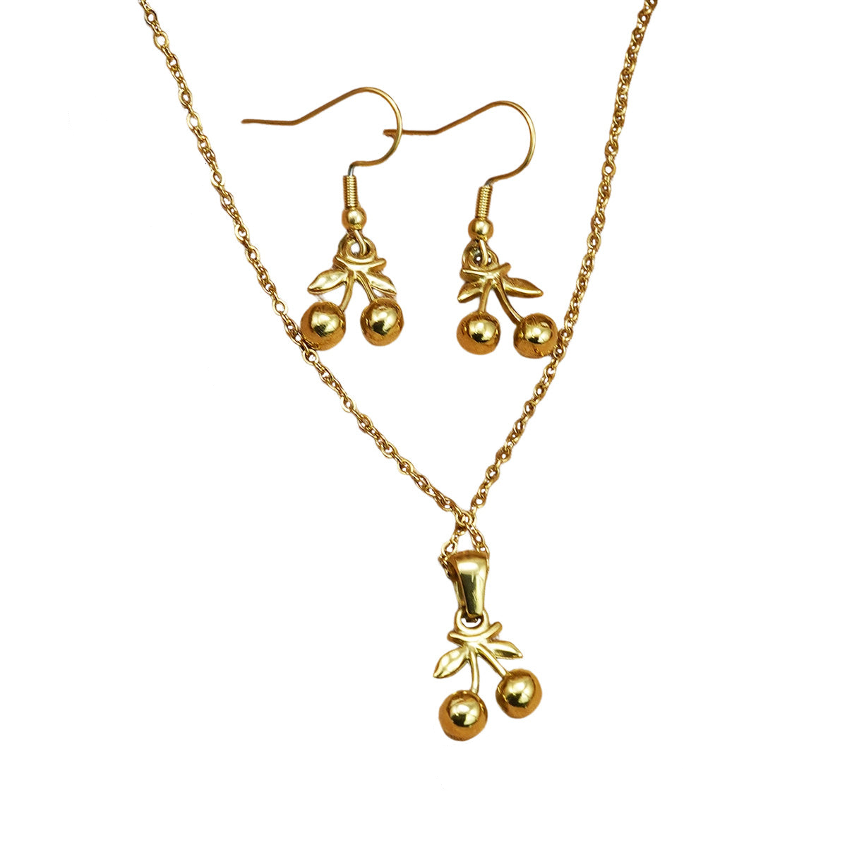 Lxalry Cherry Mirror Jewelry Set