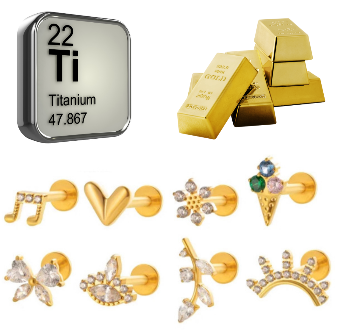 Floral Butterfly Ear Cartilage Stud