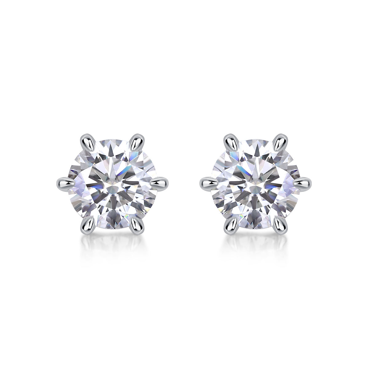 Guardian Classic Six Claw Moissanite Earrings
