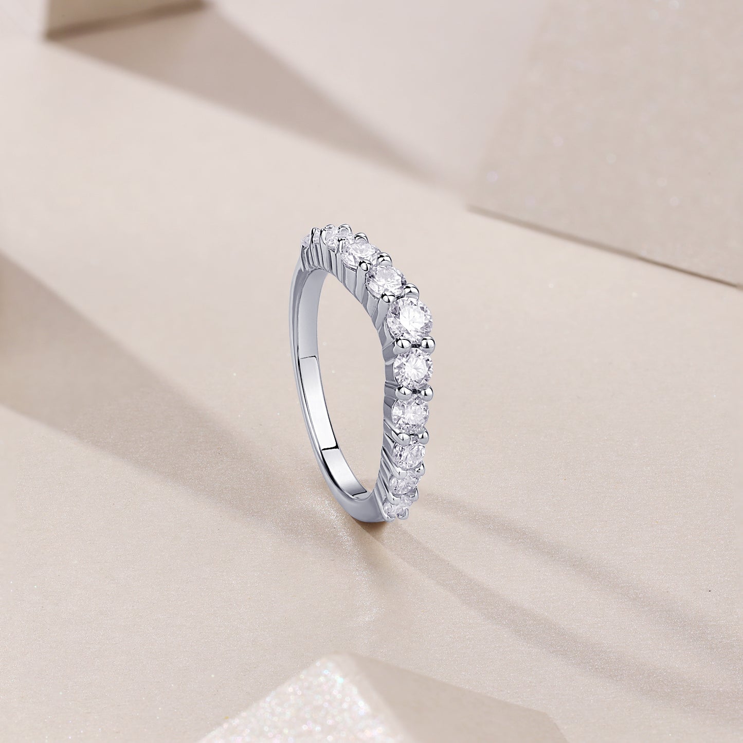 Crown Diamond Wedding Ring Luxury Moissanite