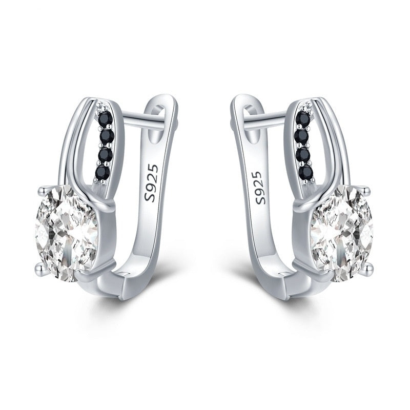 Zircon Rhinestone Stud Earrings Copper