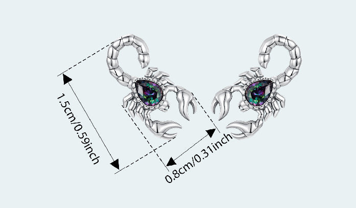Pendientes de escorpión retro en plata de ley S925