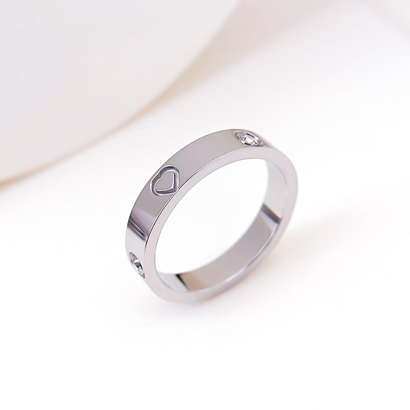 Winter Glow Crystal Titanium Ring