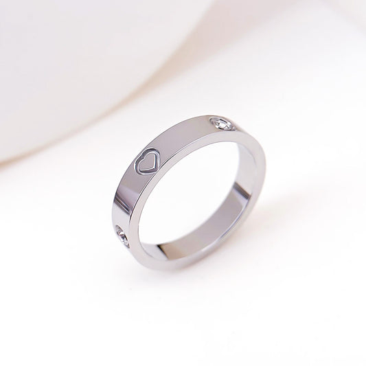 Winter Glow Crystal Titanium Ring