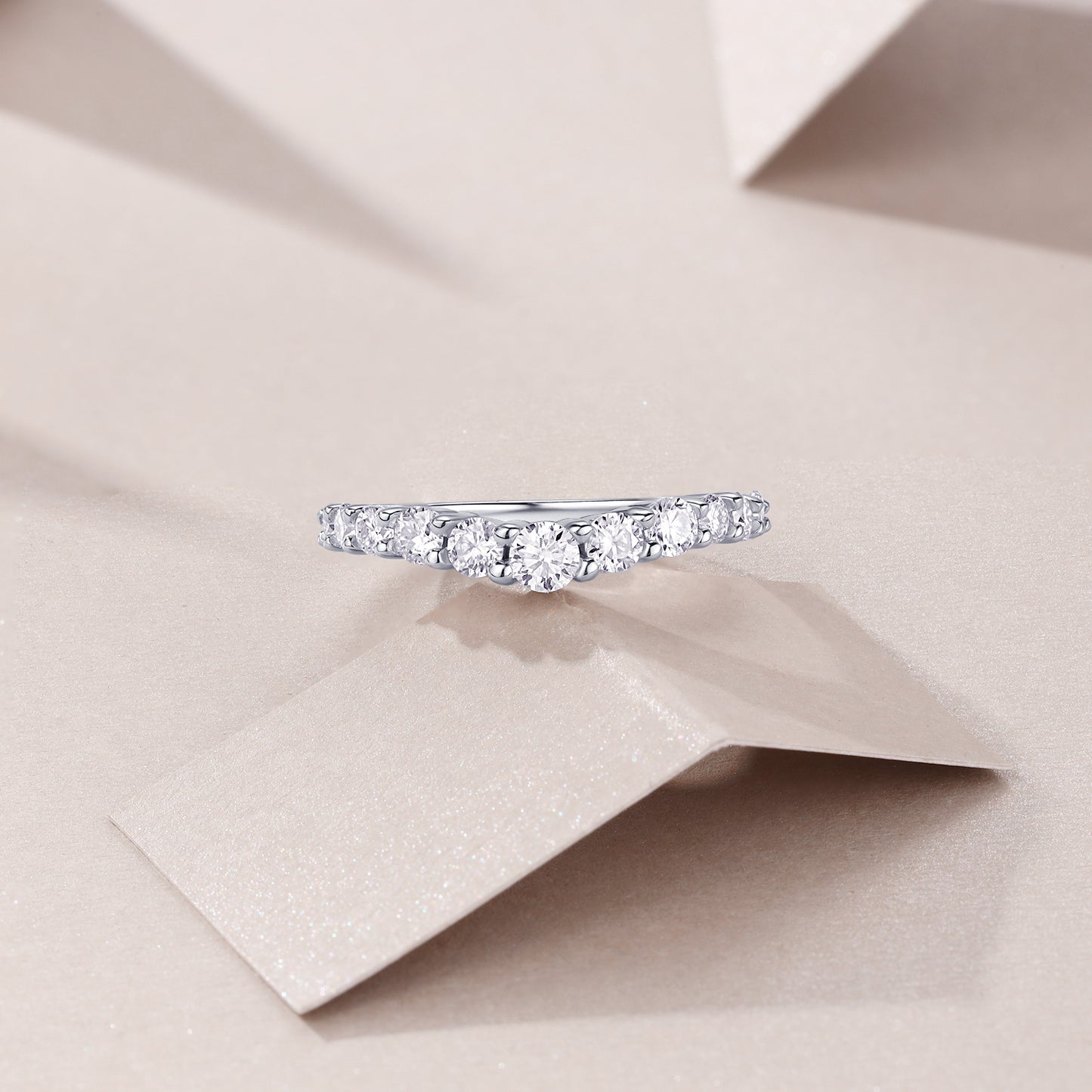 Crown Diamond Wedding Ring Luxury Moissanite