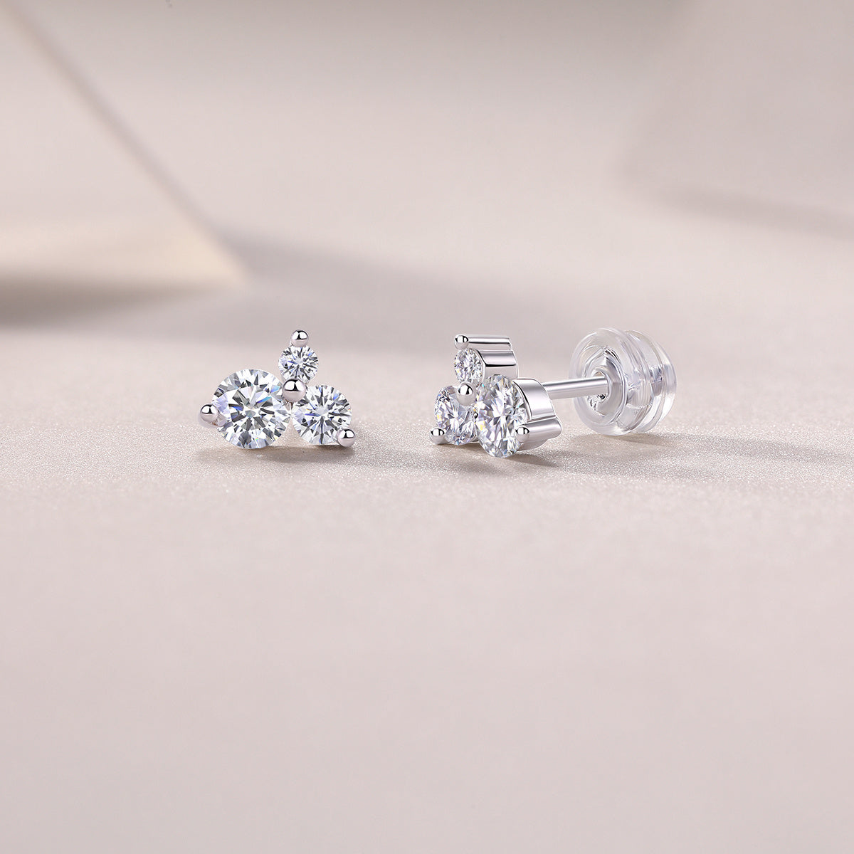 Wave Diamond Moissanite Earrings