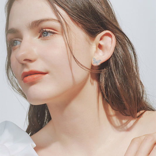 Rhinestone Butterfly Stud Earrings