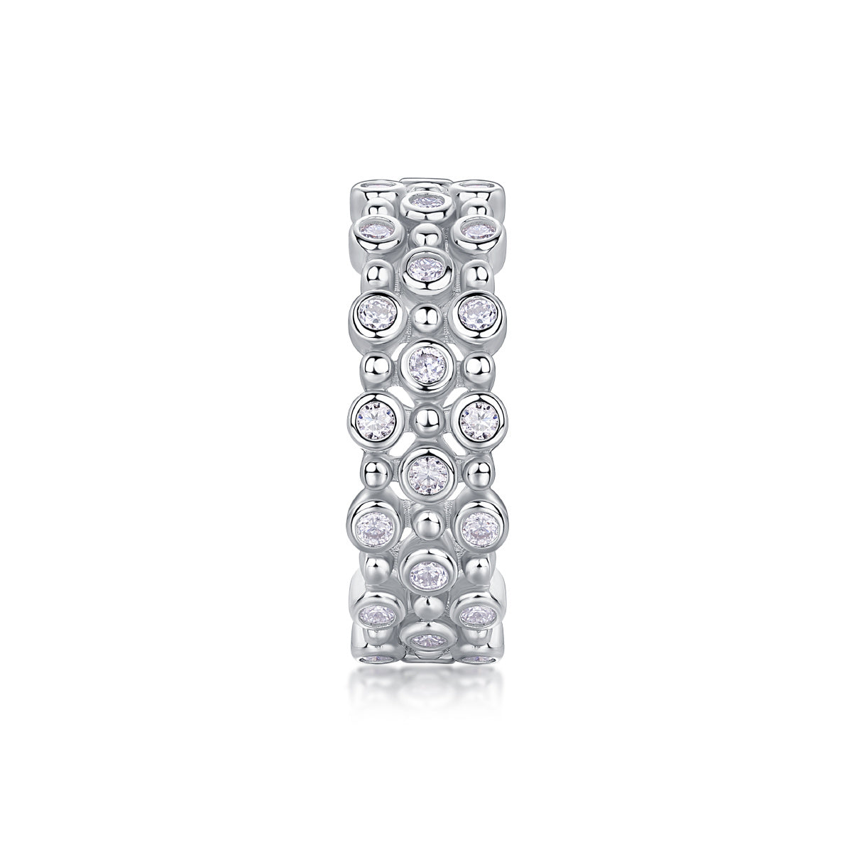 Multi-Row Diamond Moissanite Ring