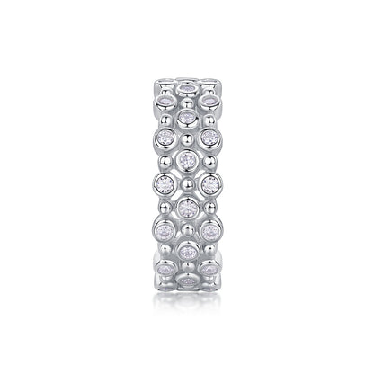 Multi-Row Diamond Moissanite Ring
