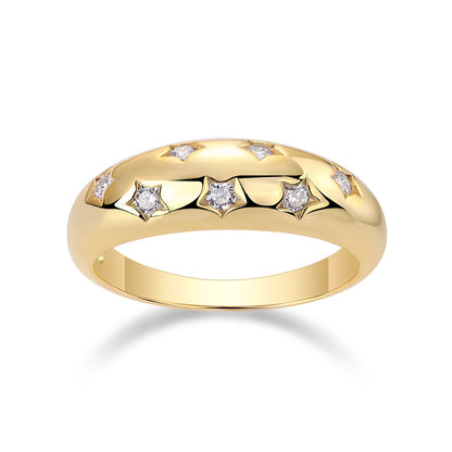 Trendy Diamond Moissanite Ring