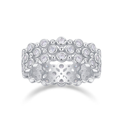Multi-Row Diamond Moissanite Ring