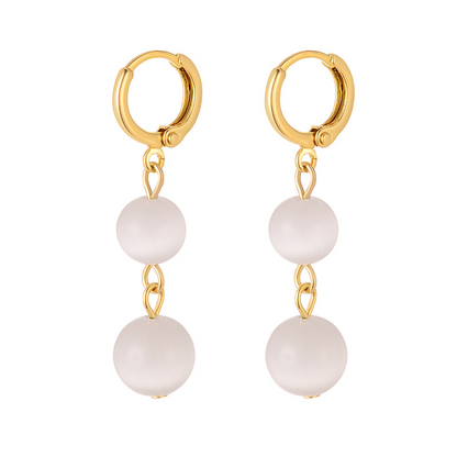 Twin Pearl Drop Earrings