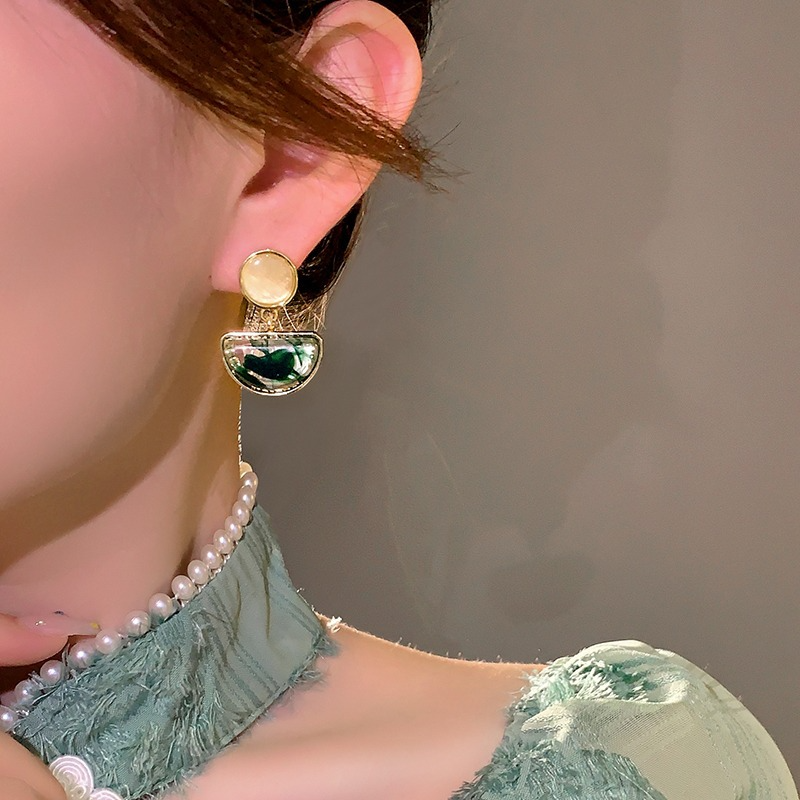 Art Deco Half-Moon Earrings