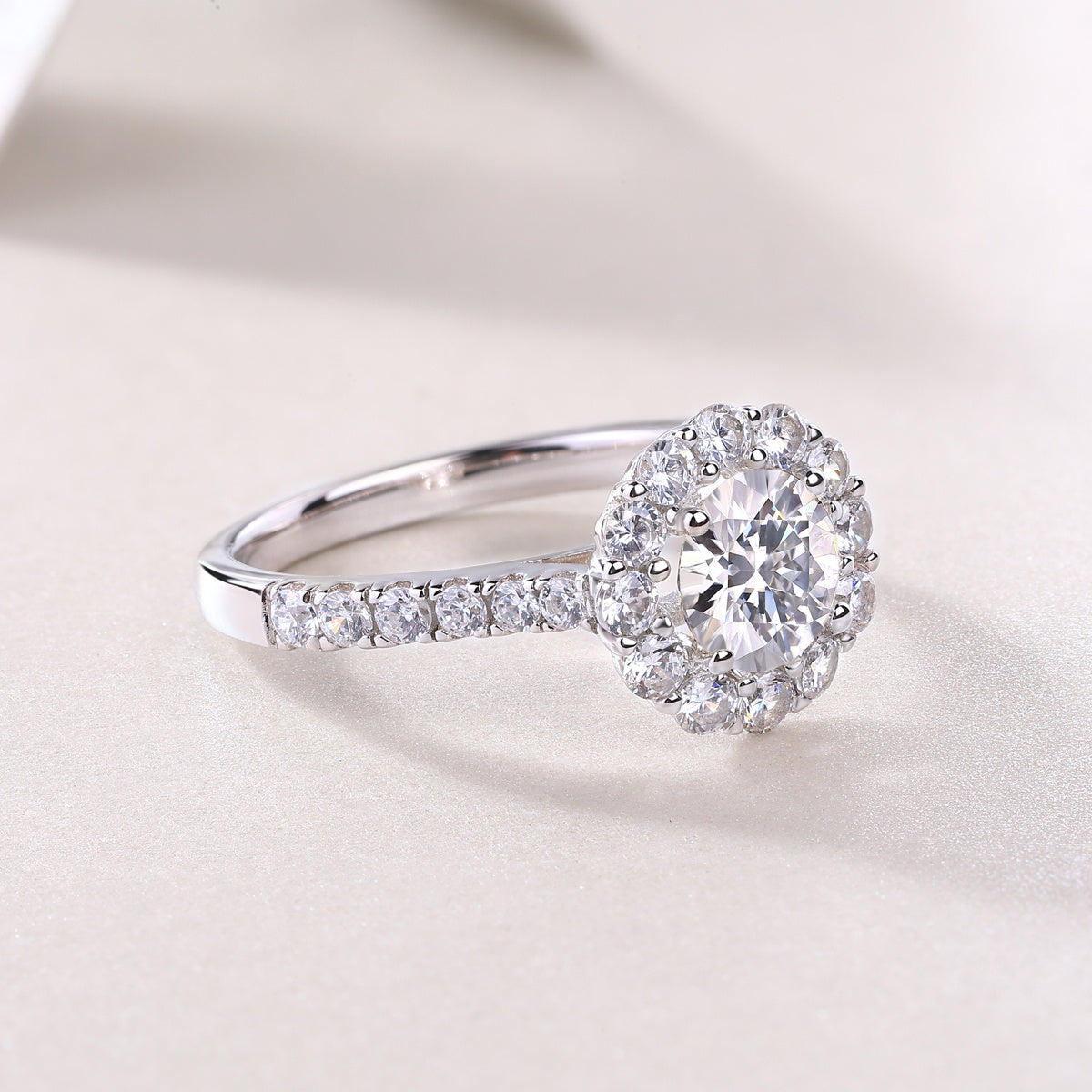 Luxury Large Moissanite Wedding Ring