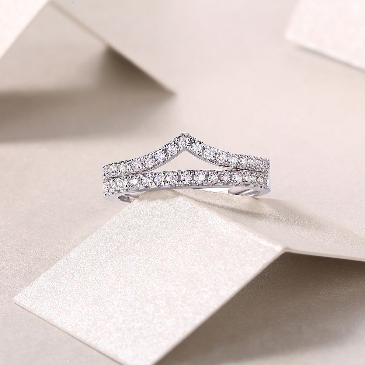 Crown Diamond Moissanite Ring