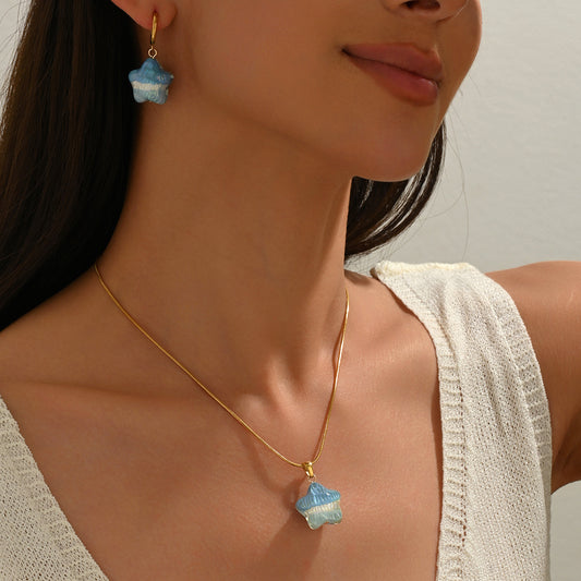 Lxalry Jewelry Set Iridescent Blue White Gradient 3D