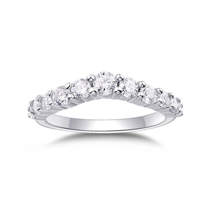 Crown Diamond Wedding Ring Luxury Moissanite
