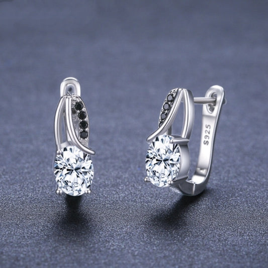 Zircon Rhinestone Stud Earrings Copper