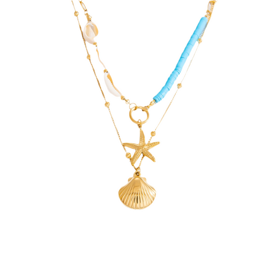 Double-Layer Twin Pendant Necklace