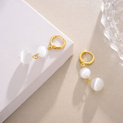 Twin Pearl Drop Earrings