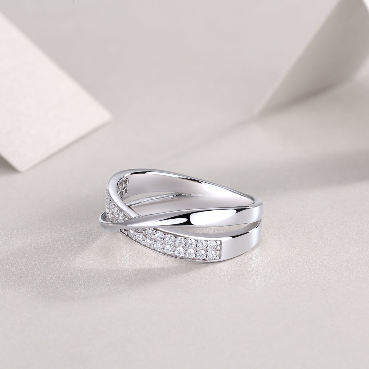 Wrap Around Diamond Moissanite Ring