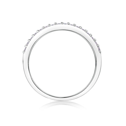 Double Row Moissanite Silver Ring
