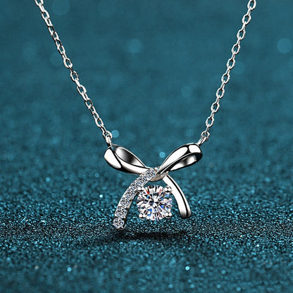 Moissanite Diamond Bow Necklace