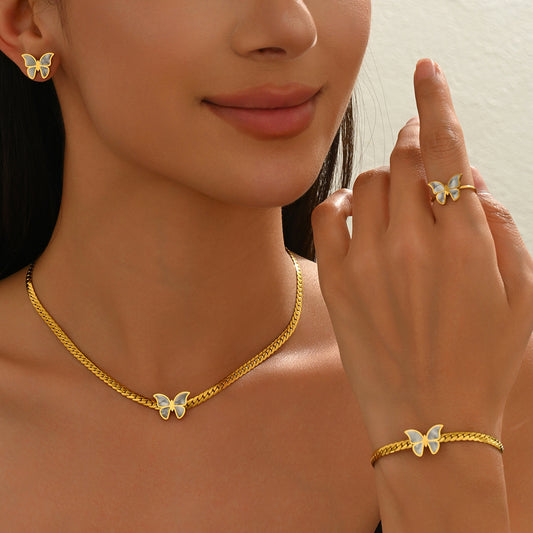 Lxalry Butterfly Jewelry Set – Mirror Polish