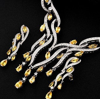 Crystal Zircon Jewelry Set – Elegant Tassel