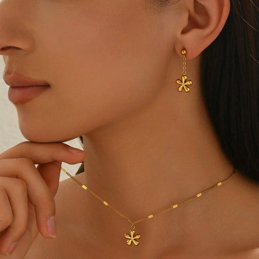 Lxalry Floral Carved Mirror Jewelry Set