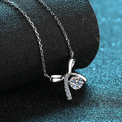 Moissanite Diamond Bow Necklace