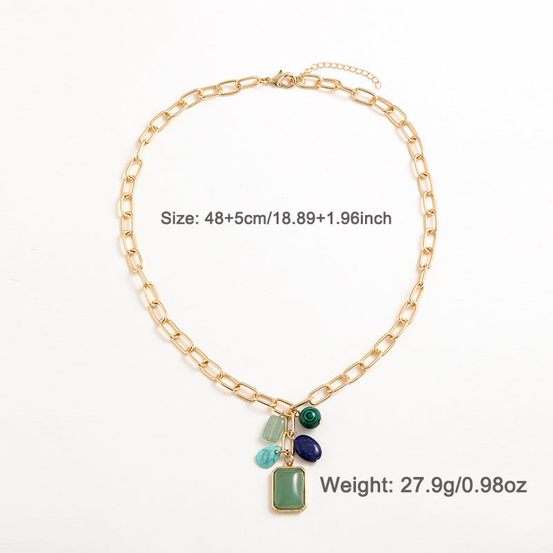 Temperament Entry Lux Color Pendant Necklace