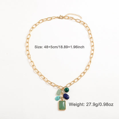 Temperament Entry Lux Color Pendant Necklace
