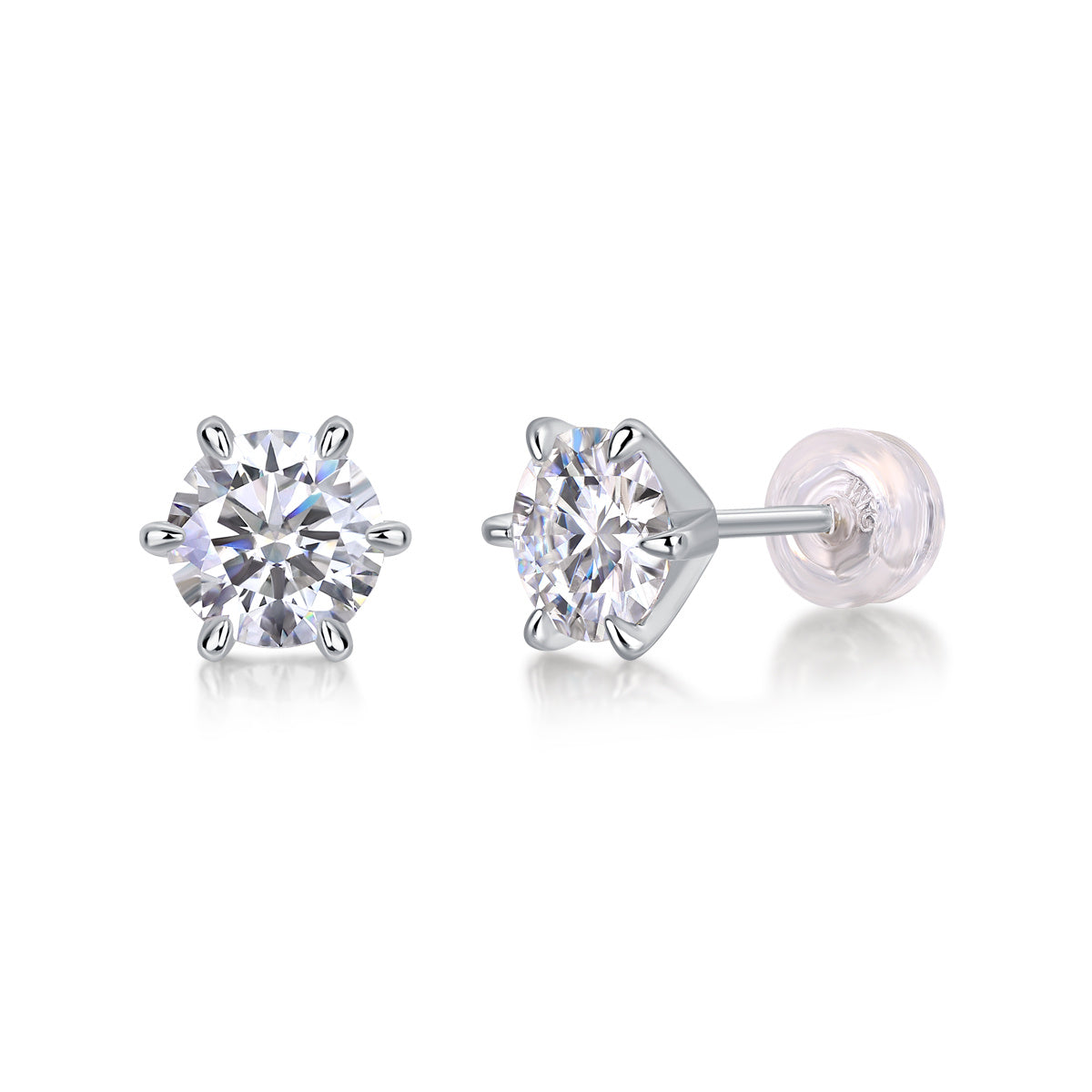 Guardian Classic Six Claw Moissanite Earrings