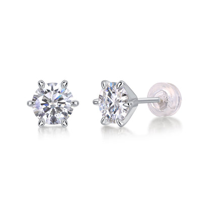 Guardian Classic Six Claw Moissanite Earrings