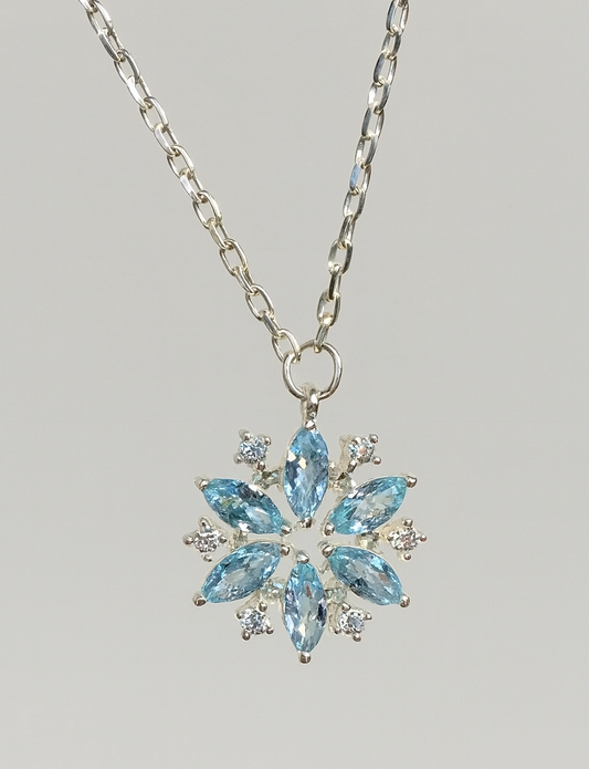 Crystal Snowflake Pendant Necklace