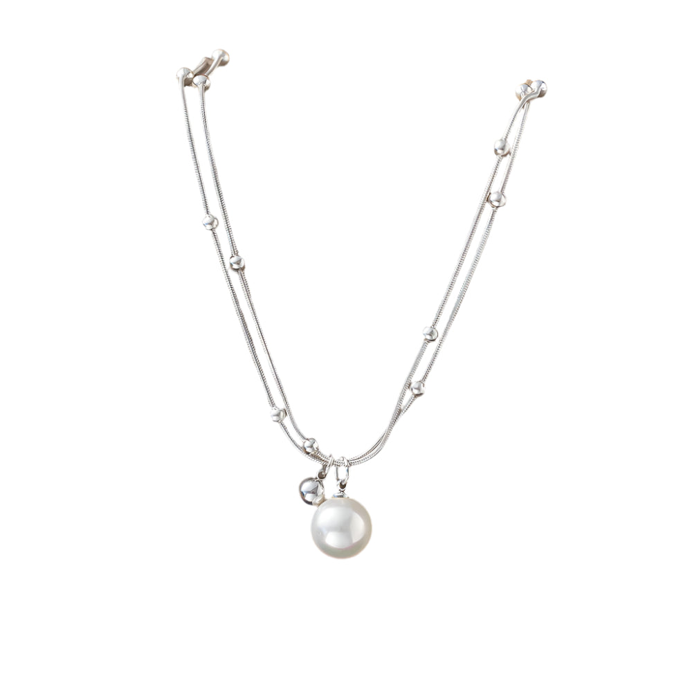 Double Chain Pearl Necklace