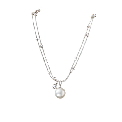 Double Chain Pearl Necklace