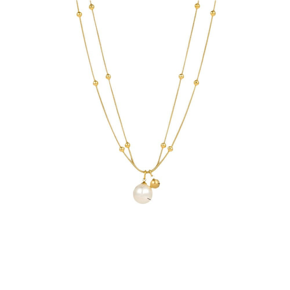 Double Chain Pearl Necklace
