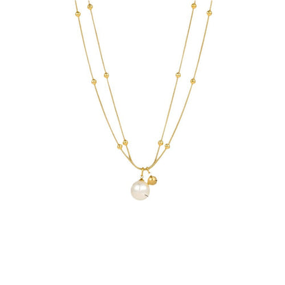 Double Chain Pearl Necklace