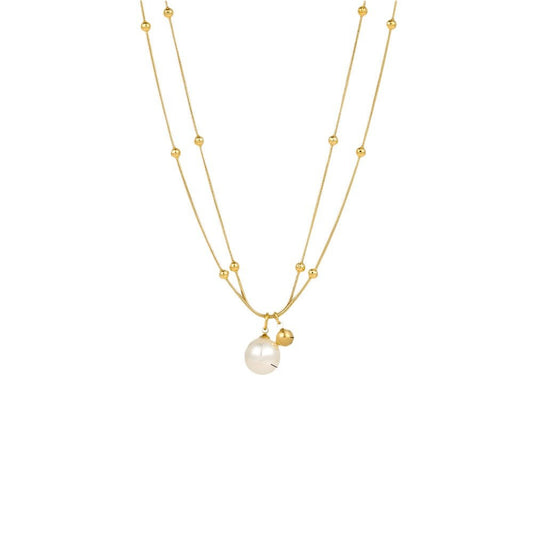 Double Chain Pearl Necklace